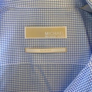 MICHAEL KORS blue check spread collar 17/ 34-35